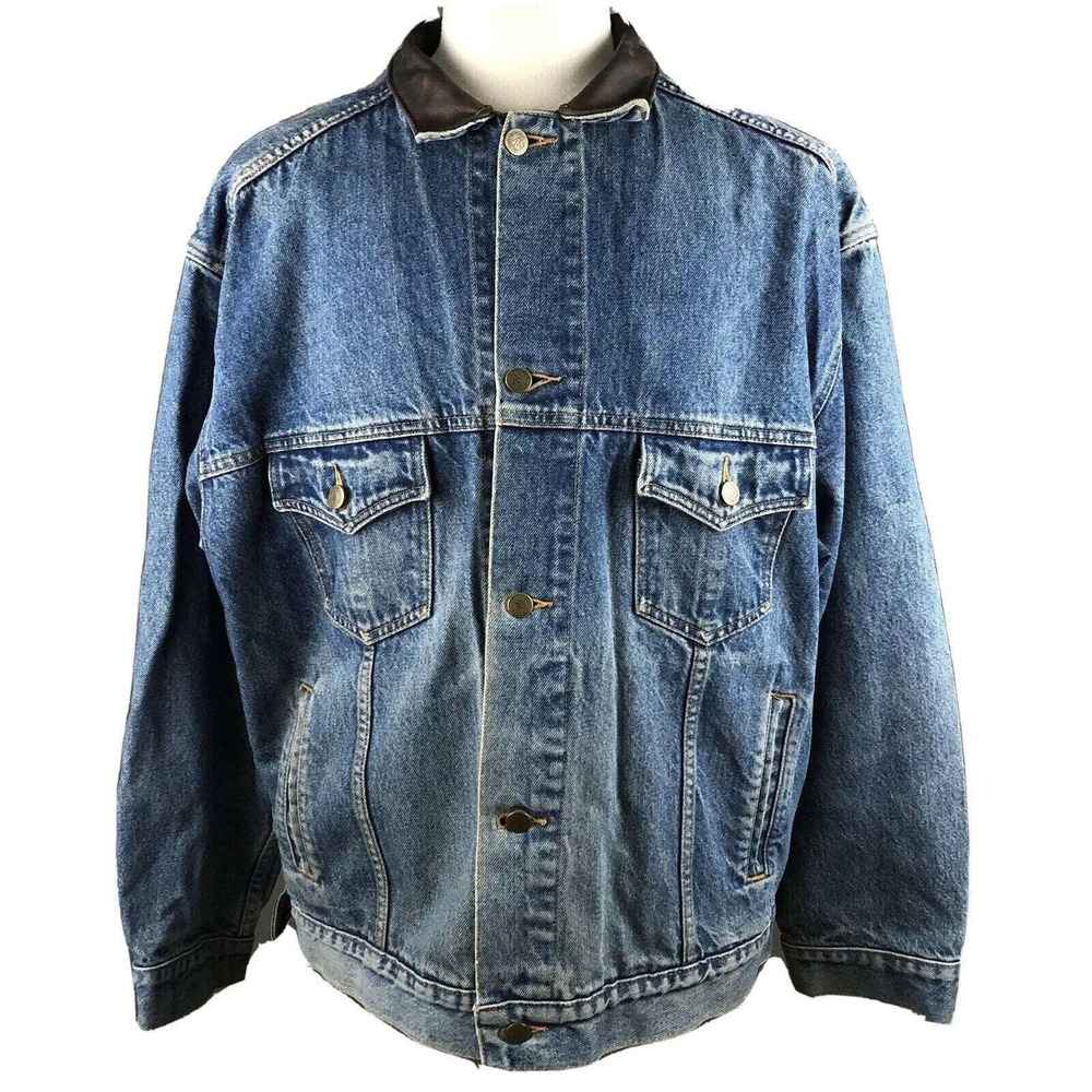 Marlboro Country Store Denim Jean‎ Jacket Blue Trucker 90s Vintage Men's Large
